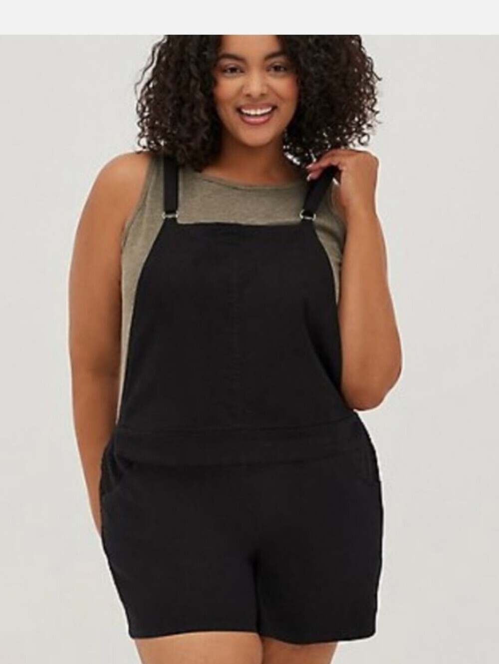 Torrid Overall Shorts Black 2x Stretch Linen